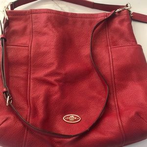 Leather red Coach purse